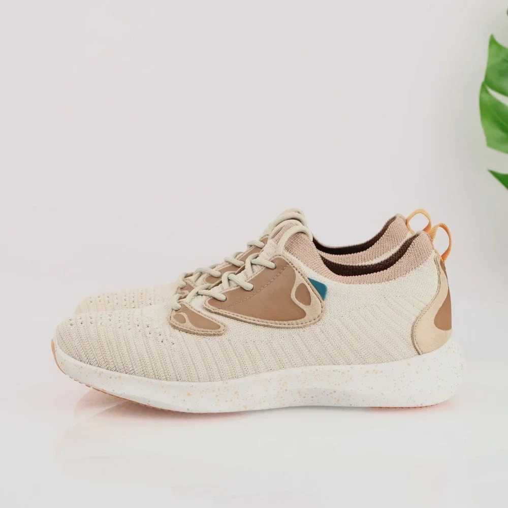 Vessi Womens Everyday 2.0 Move Sneaker Size 8 Waterproof Tan Knit Lace Up Shoes